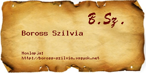 Boross Szilvia névjegykártya