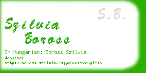 szilvia boross business card